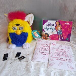 Vintage ’99 "Primary" Furby Baby Yellow Blue Red Works Great!